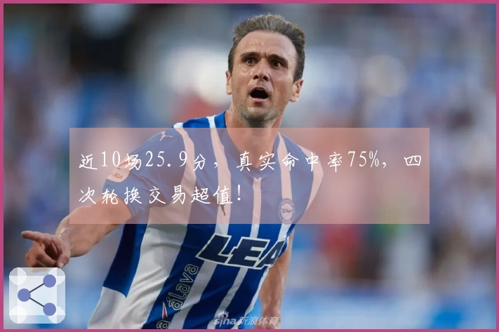 近10场25.9分，真实命中率75%，四次轮换交易超值！